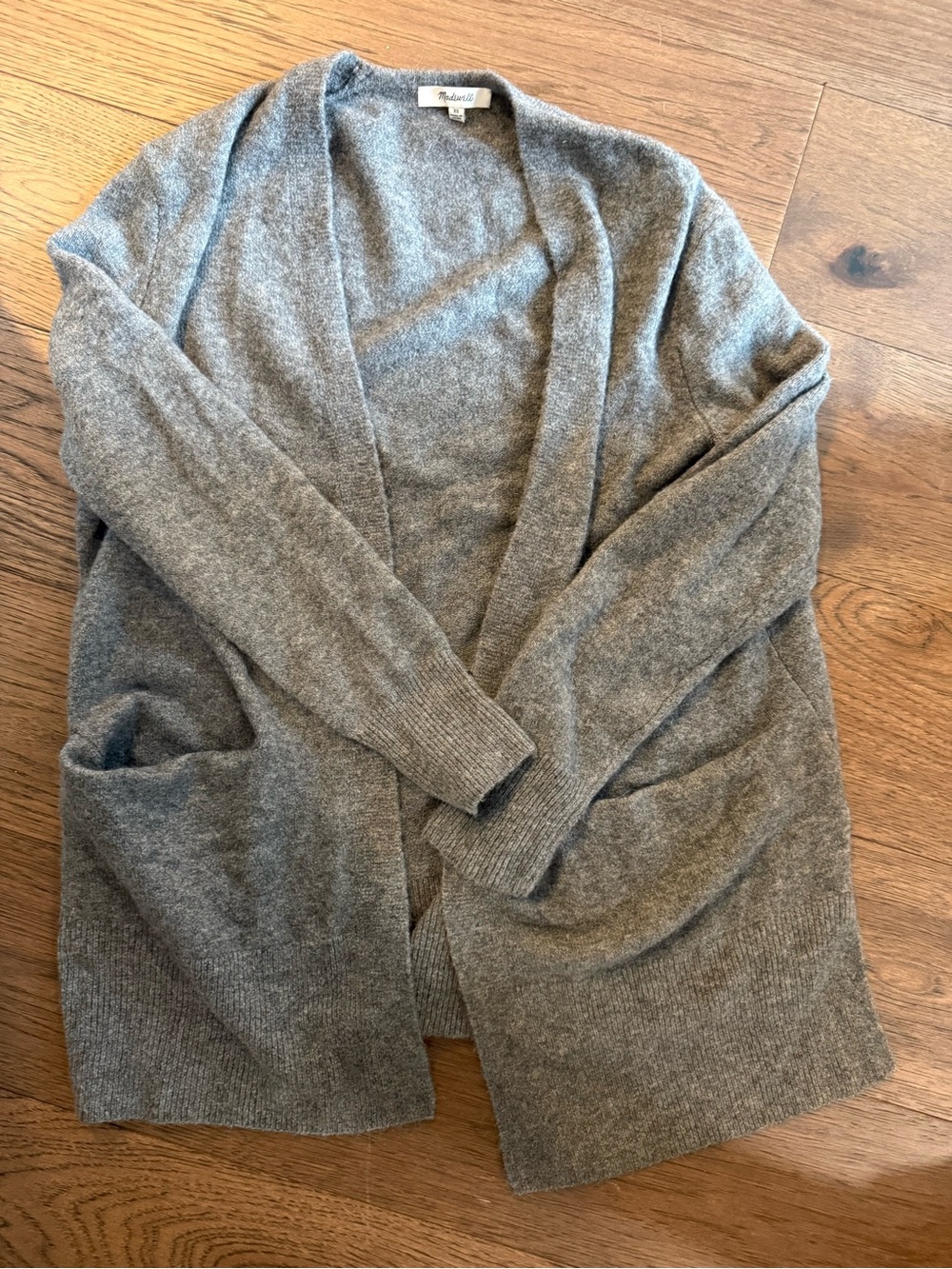 Madewell Gray Open-Front Cardigan